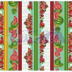 Tecido Estampado Barrado Salada de Frutas cor - 03 (Tifany)
